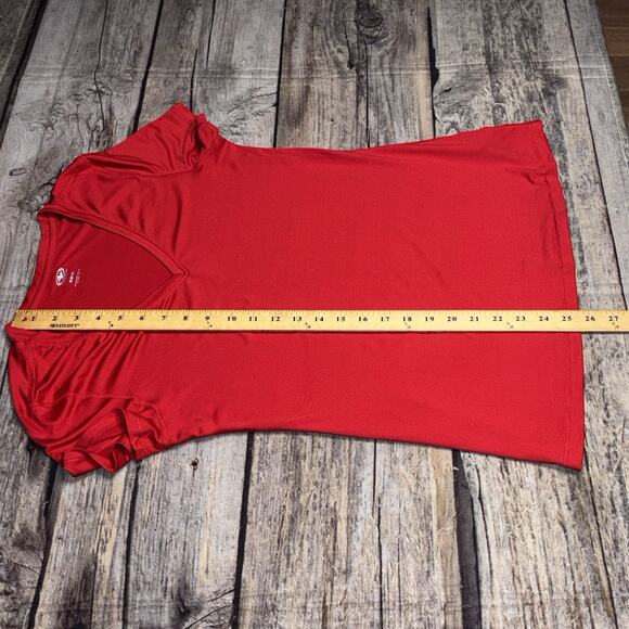 Athletic Works Red Poly V Neck Stretch Top Women's Size Medium - Picture 4 of 5